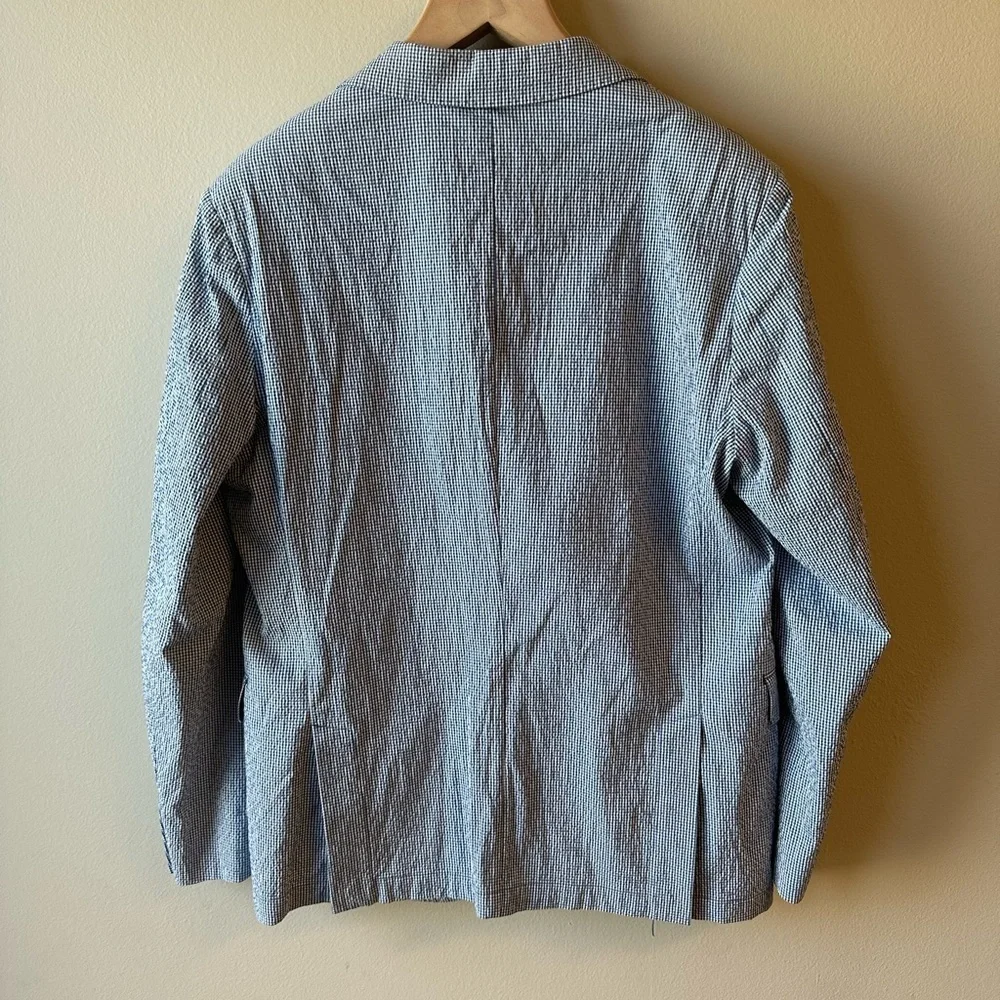Piombo Light Blue Seersucker Blazer